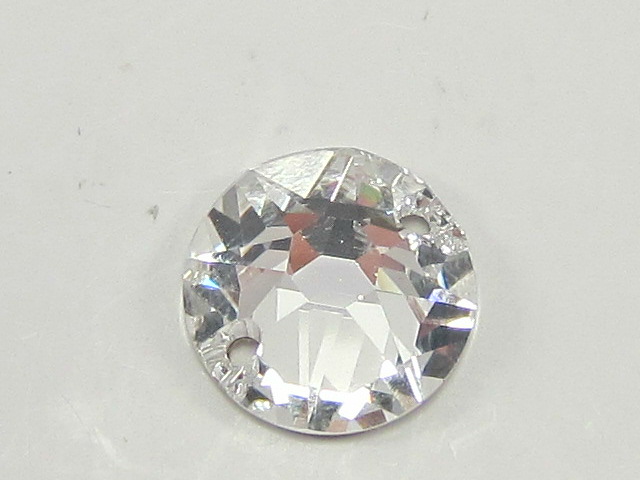 6 pcs. 12mm CRYSTAL SEW ON  2 HOLE FLATBACK European Rhinestones